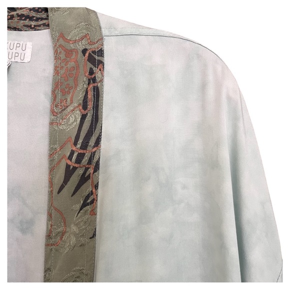 Vintage Kupu Kupu Handmade Kimono Style Cardigan Boho Open Front Longline Topper - Picture 3 of 16